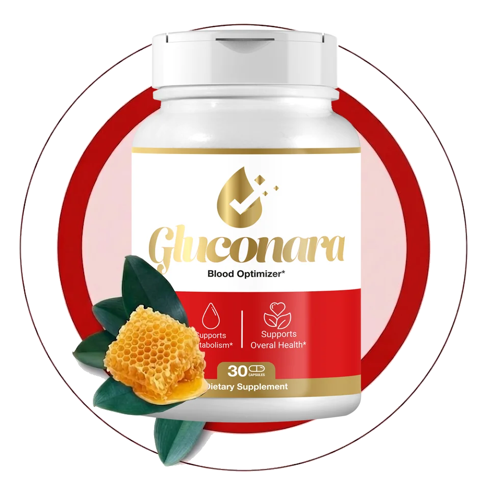 Gluconara bottle in hand — plant-based blood sugar capsule taken once daily